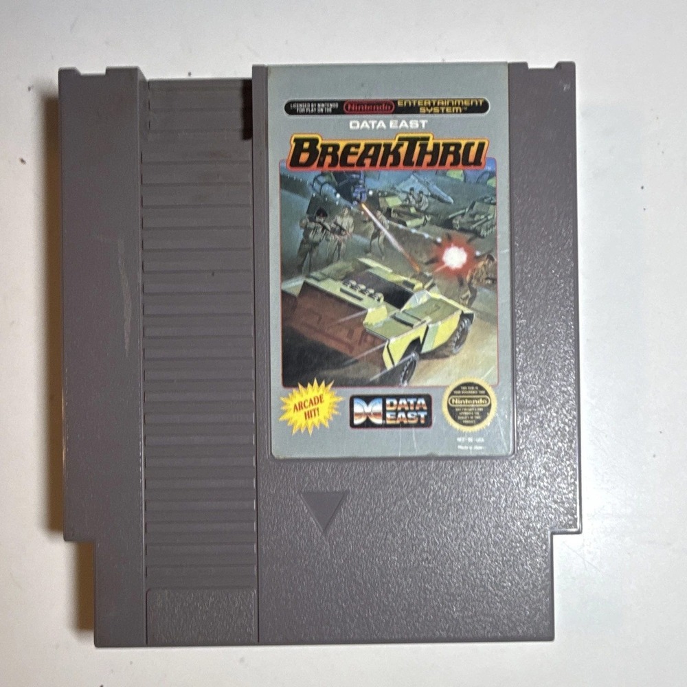 BreakThru Nintendo NES Data East Arcade Hit Video Game Cartridge NES-BH-USA